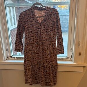 Elegant Long Sleeve Geometric Dress